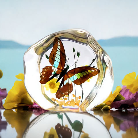 Real Butterfly Round Shape Desktop Real Nature Gift