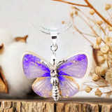 Real Butterfly Necklace with Eastern Tailed-Blue Butterfly Real Nature Gift