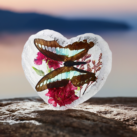 Real Butterfly Heart Shape Desktop Real Nature Gift