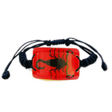 Real Bark Scorpion Bracelet Rectangle Shaped Red Real Nature Gift